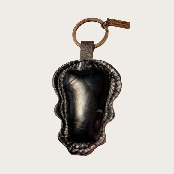 Kurven Sugar Skull Faux Leather Keychain Keyring Day of the Dead - Picture 2 of 3